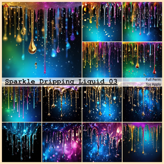 Sparkle Dripping Liquid Textures