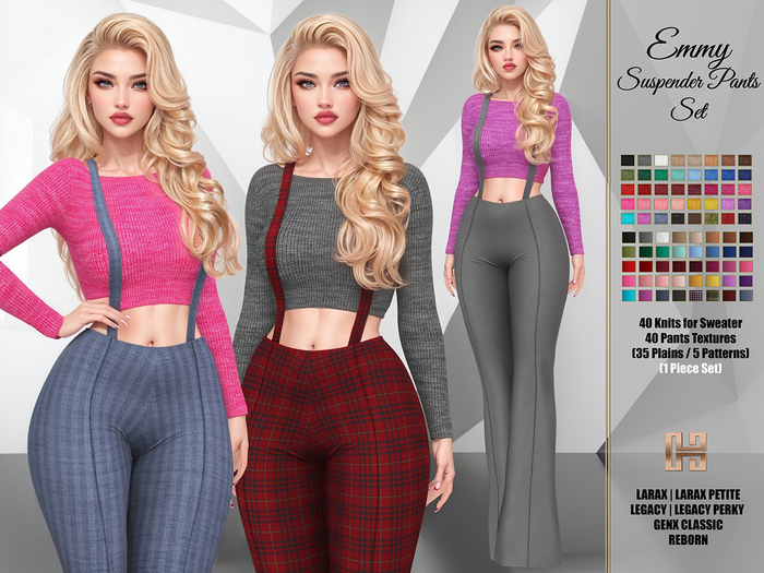 [hh] Emmy Suspender Pants Set