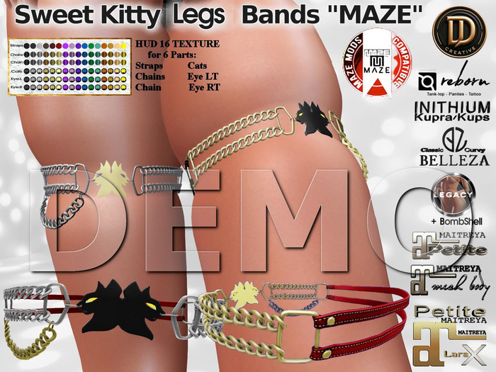 ☾ⅅⅅ☽=‘•..•’= Sweet Kitty Legs Bands MAZE DEMO