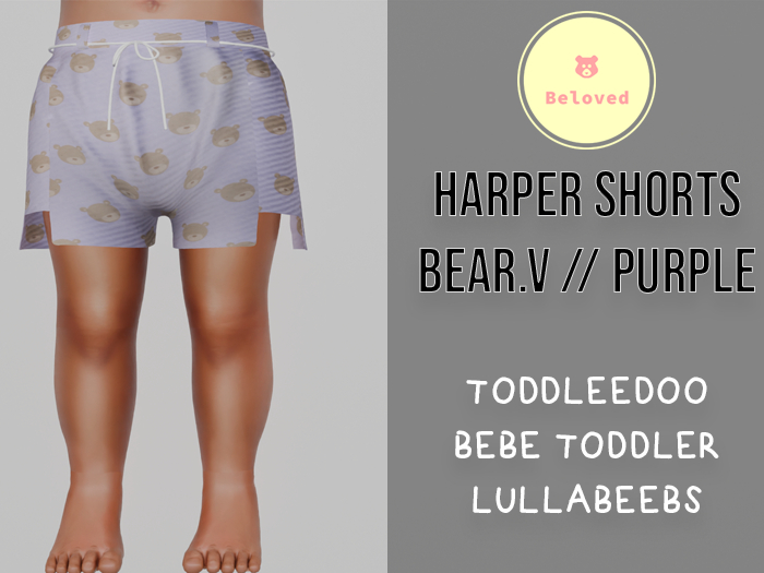 {Beloved} Harper Shorts Bear. V //  PURPLE