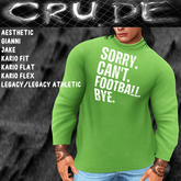 Sorry, Can't. Football. Men's Turtle (MTN) <Wear Me>