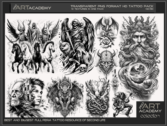 Tattoo Texture Map Second Life Marketplace - @PAA - Tattoo Texture Pack 1151