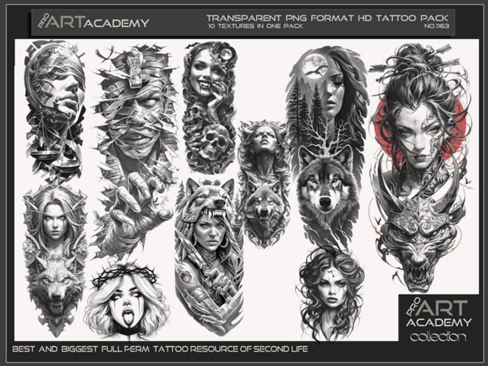 Second Life Marketplace - @PAA - Tattoo Texture Pack 1163