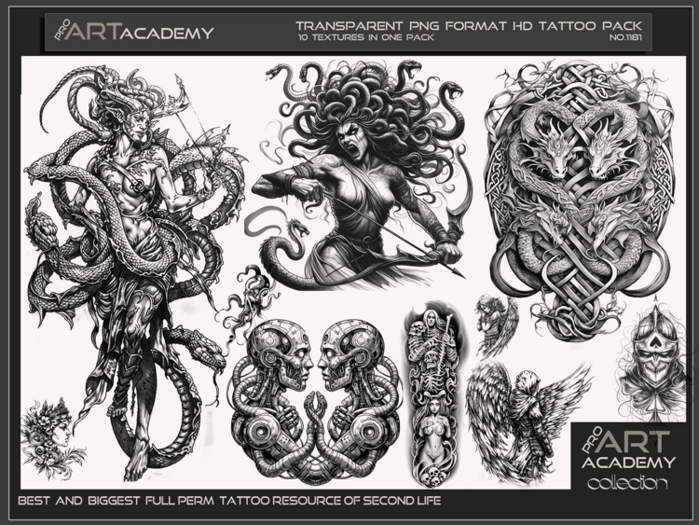 Tato Texture Second Life Marketplace - @PAA - Tattoo Texture Pack 1181