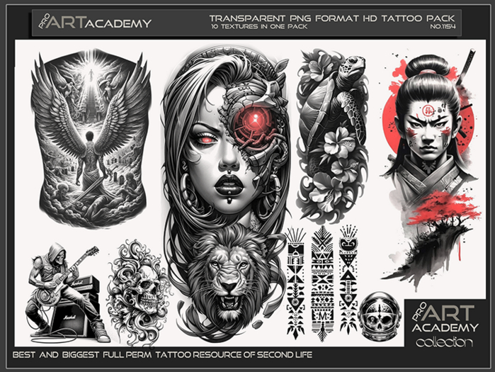 Tato Texture Second Life Marketplace - @PAA - Tattoo Texture Pack 1154