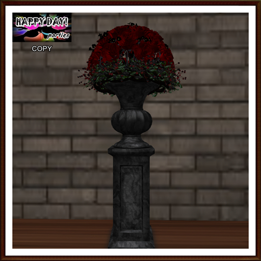 Halloween - Urn and Dark Red Roses