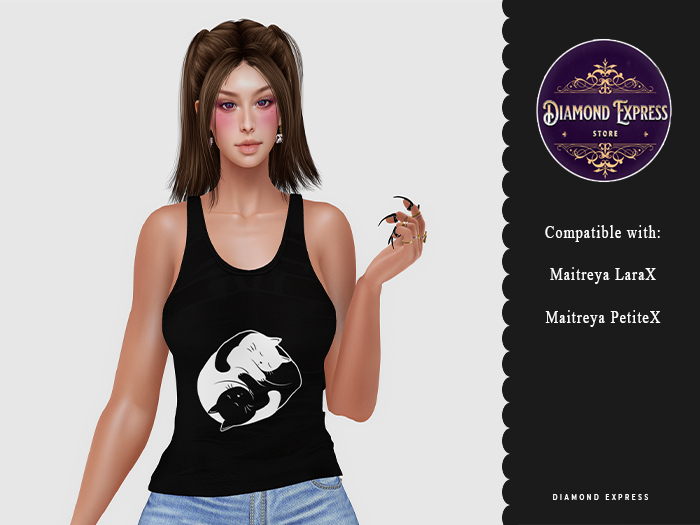 {DE} Ying Yang cats- tank top