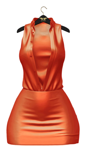 ::ALTER:: Andrea Satin Blouse Dress @ Orange TSS MP Reborn, Maitreya, LaraX, Legacy, Kupra, GenX Curvy & Classic