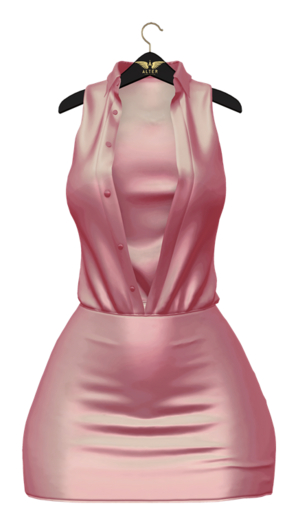::ALTER:: Andrea Satin Blouse Dress @ Pink TSS MP Reborn, Maitreya, LaraX, Legacy, Kupra, GenX Curvy & Classic