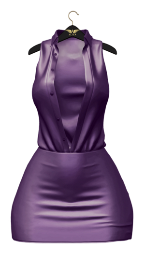 ::ALTER:: Andrea Satin Blouse Dress @ Purple TSS MP Reborn, Maitreya, LaraX, Legacy, Kupra, GenX Curvy & Classic