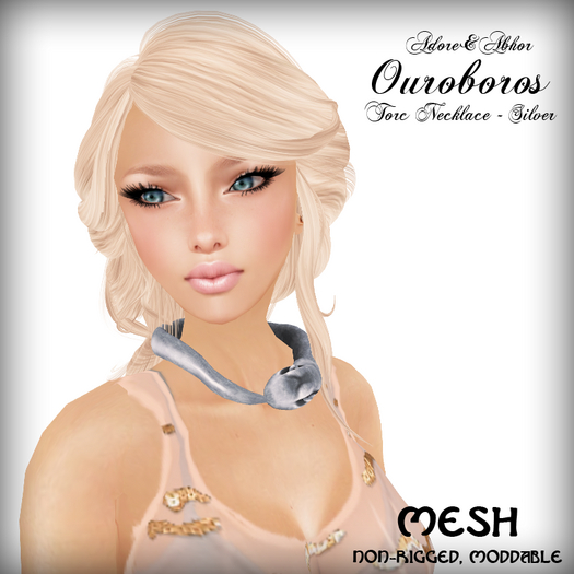Ouroboros Torc Necklace - Silver