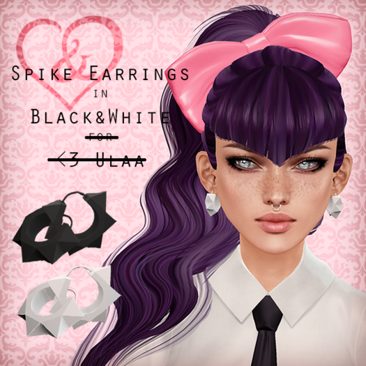 Spike Earrings - Black&White