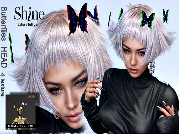 AJ [SHINE FULL PERM] Butterflies  HEAD  _TEXTURE FULL PERM