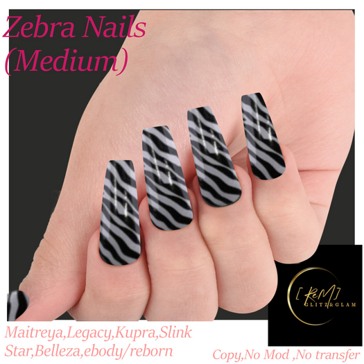 [ReM]-Zebra Nails ( Medium)
