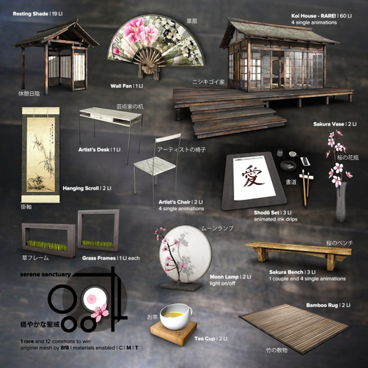 8f8- serene sanctuary - Hanging Scroll