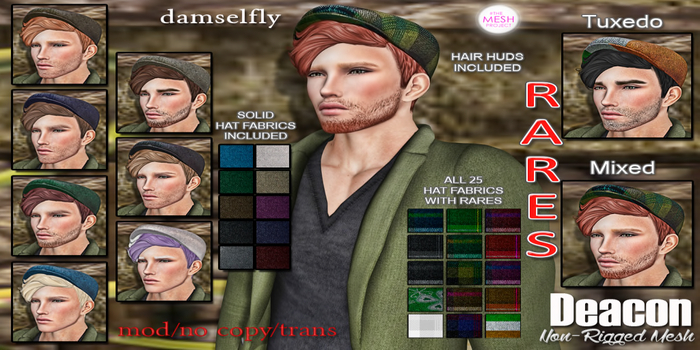 *~*Damselfly*~*Deacon Non-Rigged Mesh Dark Browns