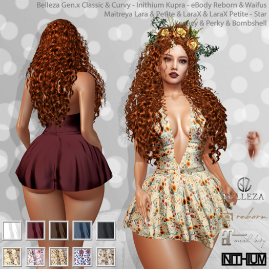 Ginger Dress Fatpack: Belleza Gen.X - Inithium Kupra - eBody Reborn & Waifu - Maitreya LaraX - Legacy Perky Bombshell
