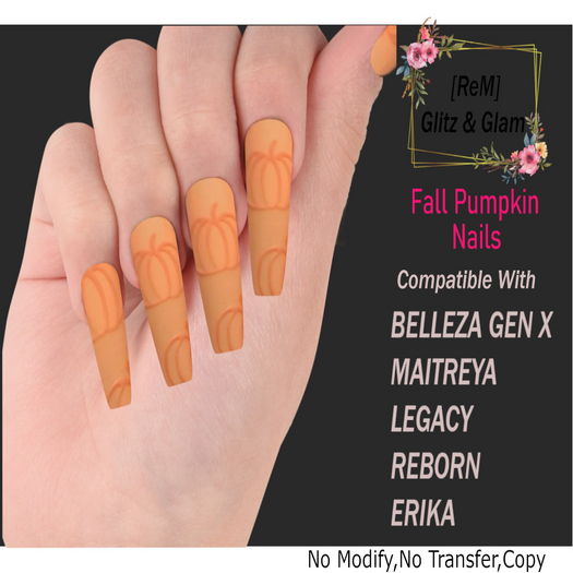[ReM] Fall Pumpkin Nails