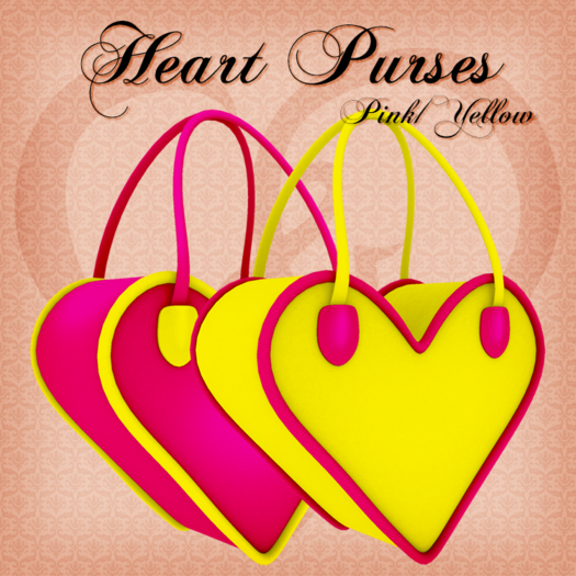 Heart Purse - Pink/Yellow