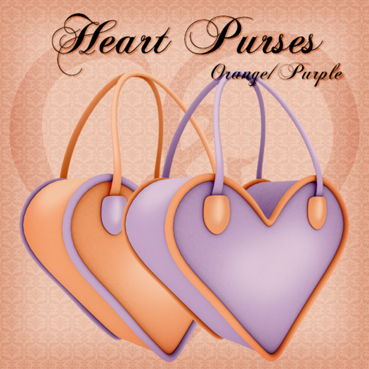 Heart Purse - Orange/Purple