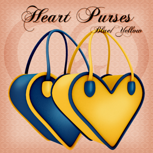 Heart Purse - Blue/Yellow