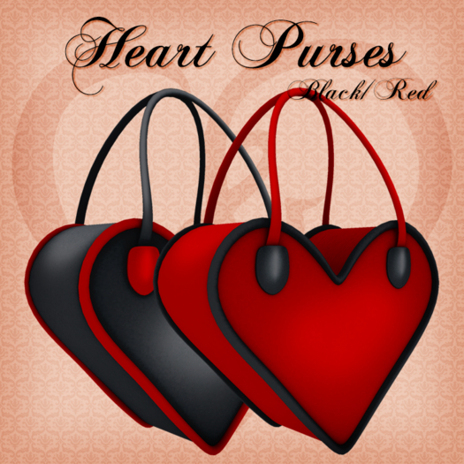 Heart Purse - Black/Red