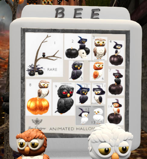 11 Bee Designs Animated Halloween owls RARE