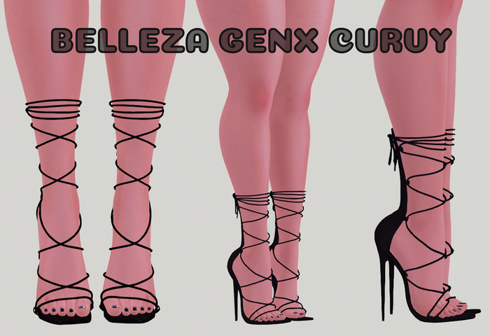 BELLEZA GENX CURVY BLACK HEELS