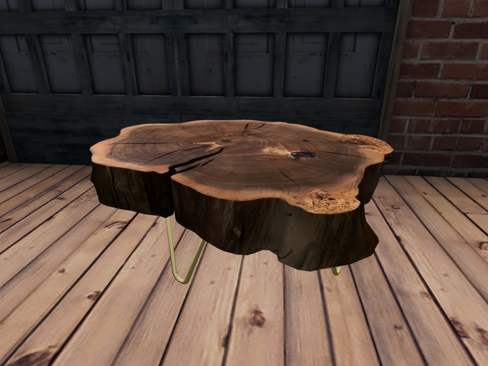 wood slab coffee table