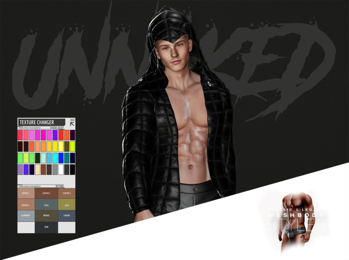 UNNAKED / HOODIE JACKET / LEGACY / PUFFER FABRIC [PBR]