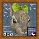 GPA Dinkies Hair Bow - Green Spring