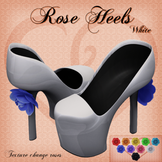 Rose Heels - White