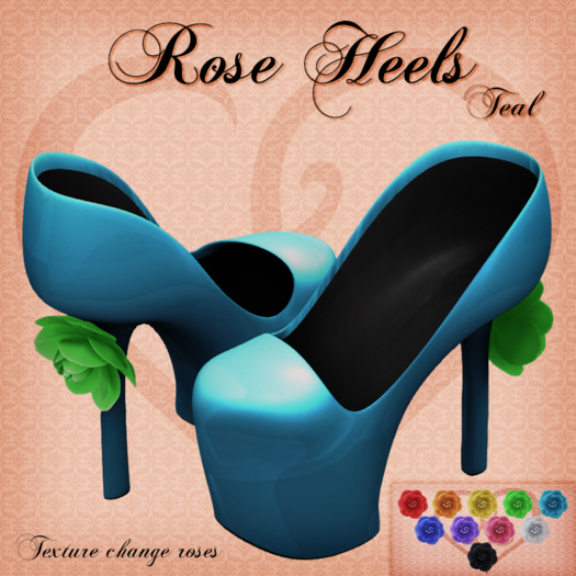 Rose Heels - Teal