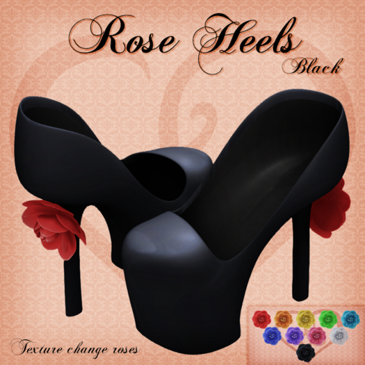 Rose Heels - Black