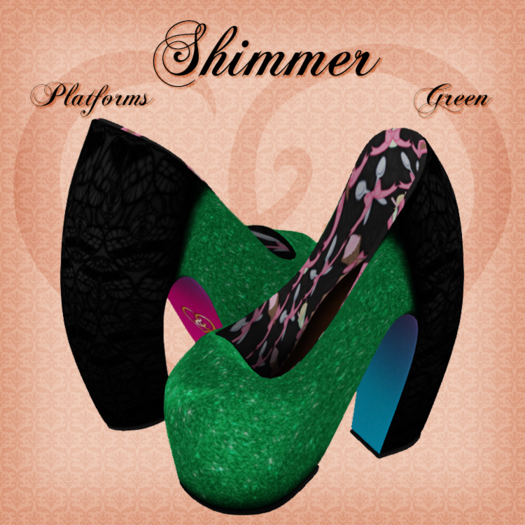 Shimmer - Platform Pumps - Green