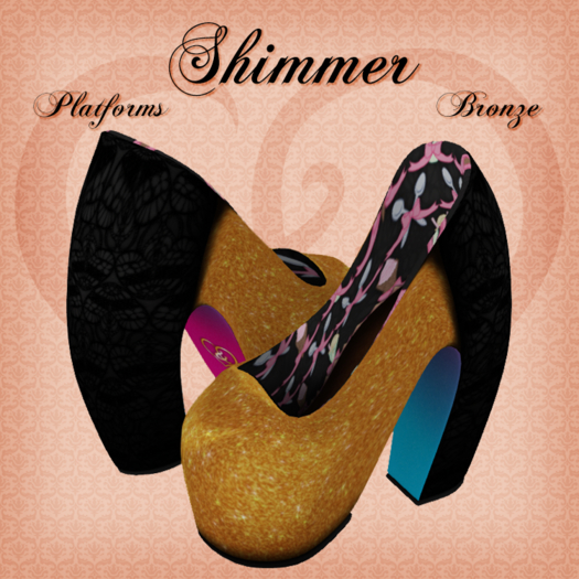 Shimmer - Platform Pumps - Bronze