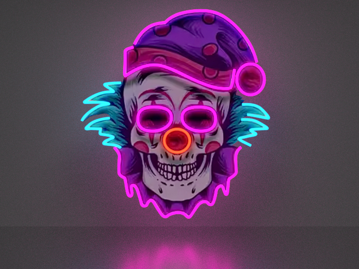 Skull clown NEON Picture Full Permission