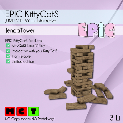 [EPIC KittyCats] JengaTower (interactive) Packed