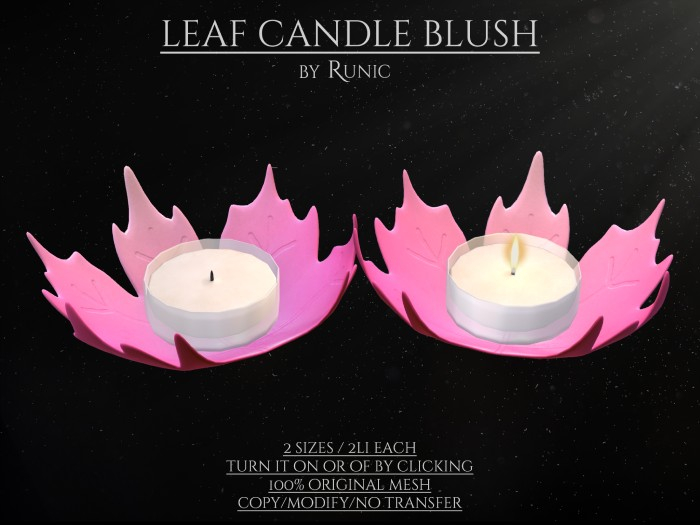 .: Runic :. Leaf Candle Blush