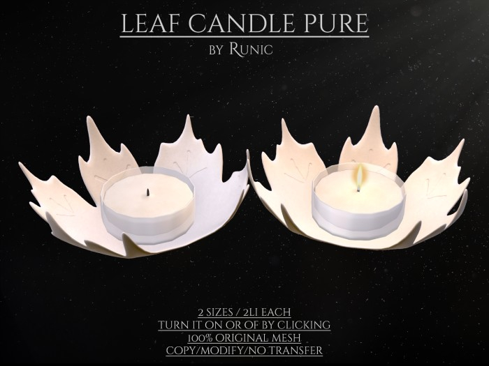 .: Runic :. Leaf Candle Pure