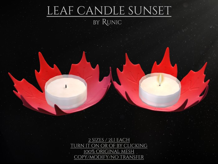 .: Runic :. Leaf Candle Sunset