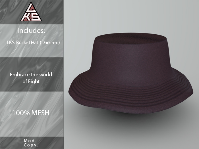 LKS Bucket Hat Dark Red