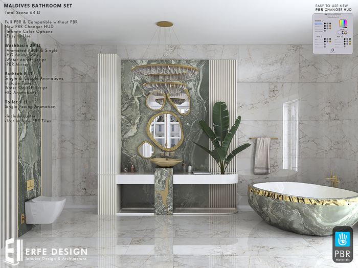 Maldives Bathroom  Set  PBR & Legacy  [Erfe Design] PACK