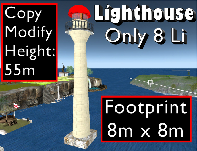 ☻ ~~ Art's Lighthouse ~~ ☻ ONLY 8 Land Impact