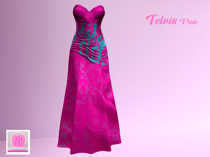 TD- Long Dress TETRIS PINK (mesh All Sizes)