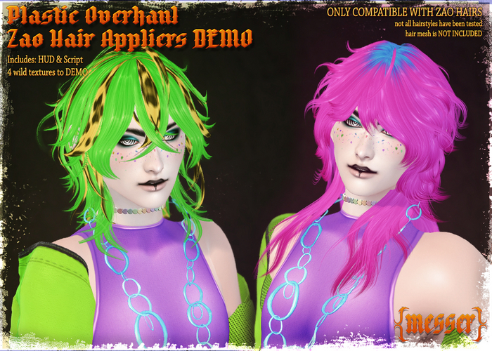 M! Zao Hair - Plastic Overhaul Texture Applier Demo / Gift