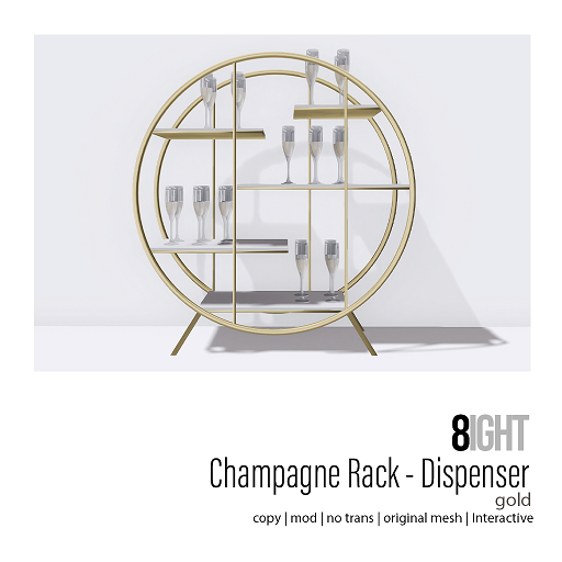 8 Champagne Rack Gold