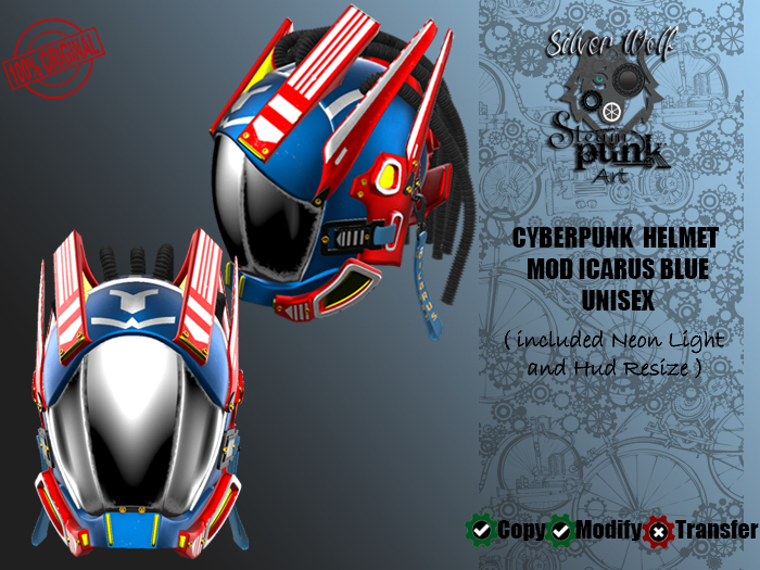 SW - Cyberpunk Helmet Mod Icarus Blue Unisex