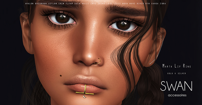 Swan Marta Lip Ring Moon