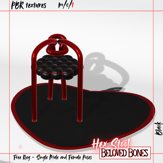 [BB] Hex Stool (Black) (PBR)